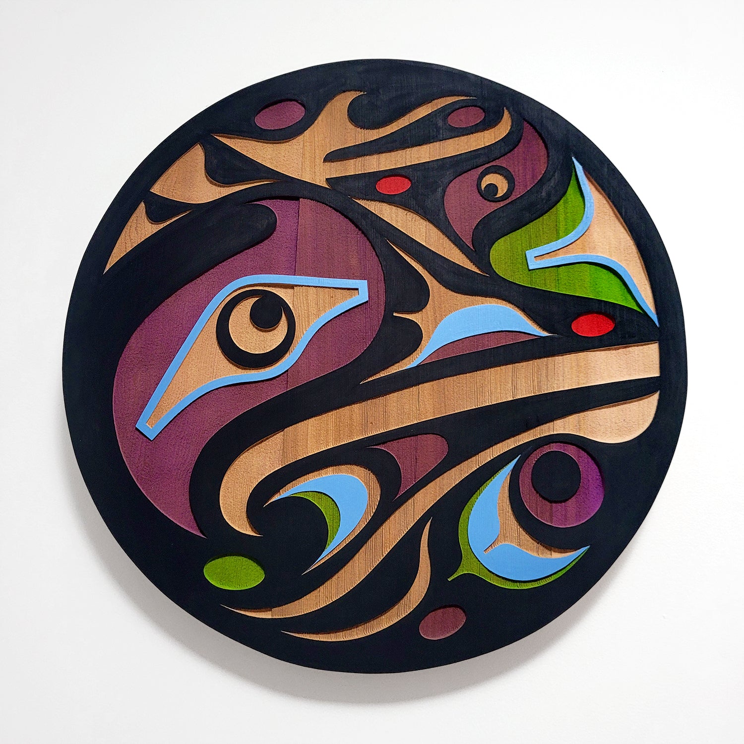 Sandblasted Hummingbird Panel by Kwakiutl artist Trevor Hunt