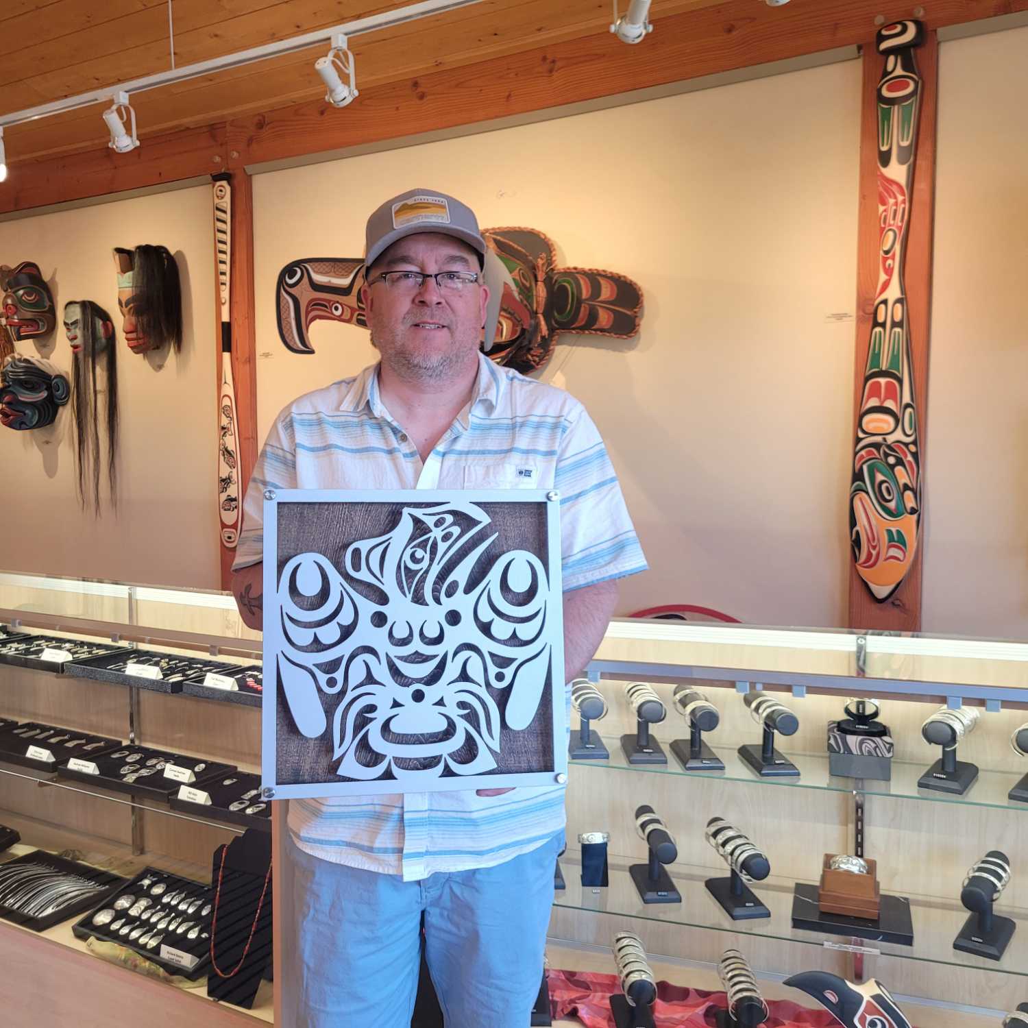 Metal Raven Panel by native artist Trevor Hunt