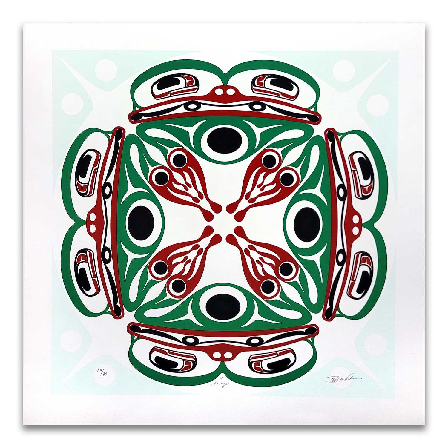 Four Frogs Limited Edition Print by Tsimshian artist Roy Vickers