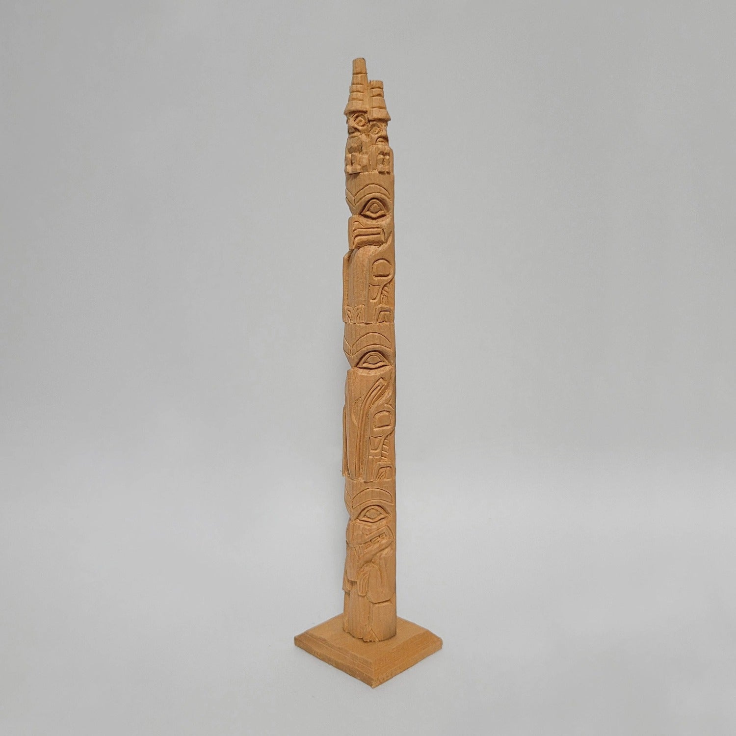 Miniature Totem Pole carved by Haida artist Leon Ridley