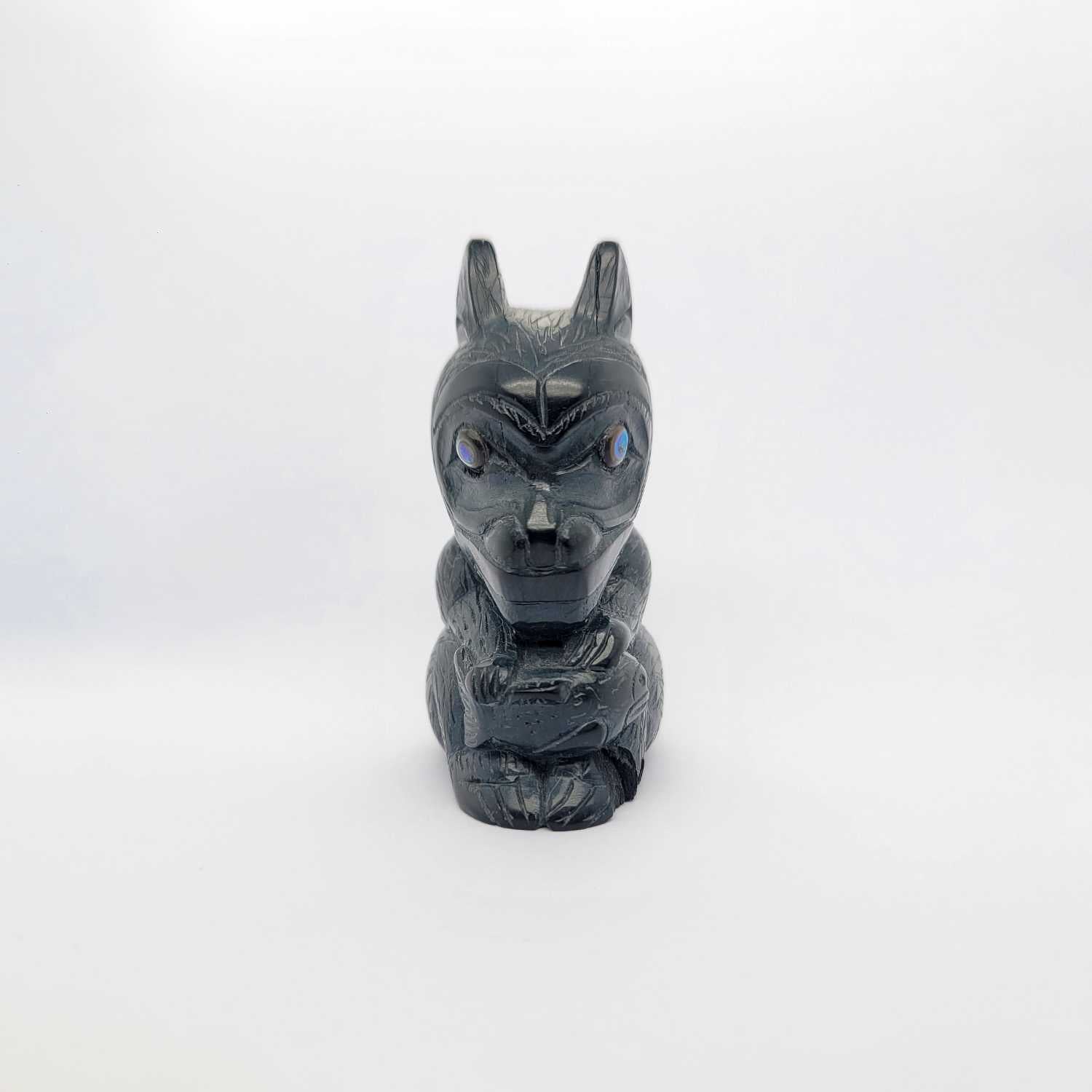Argillite Bear Sculpture by Haida artist Jerome Parnell