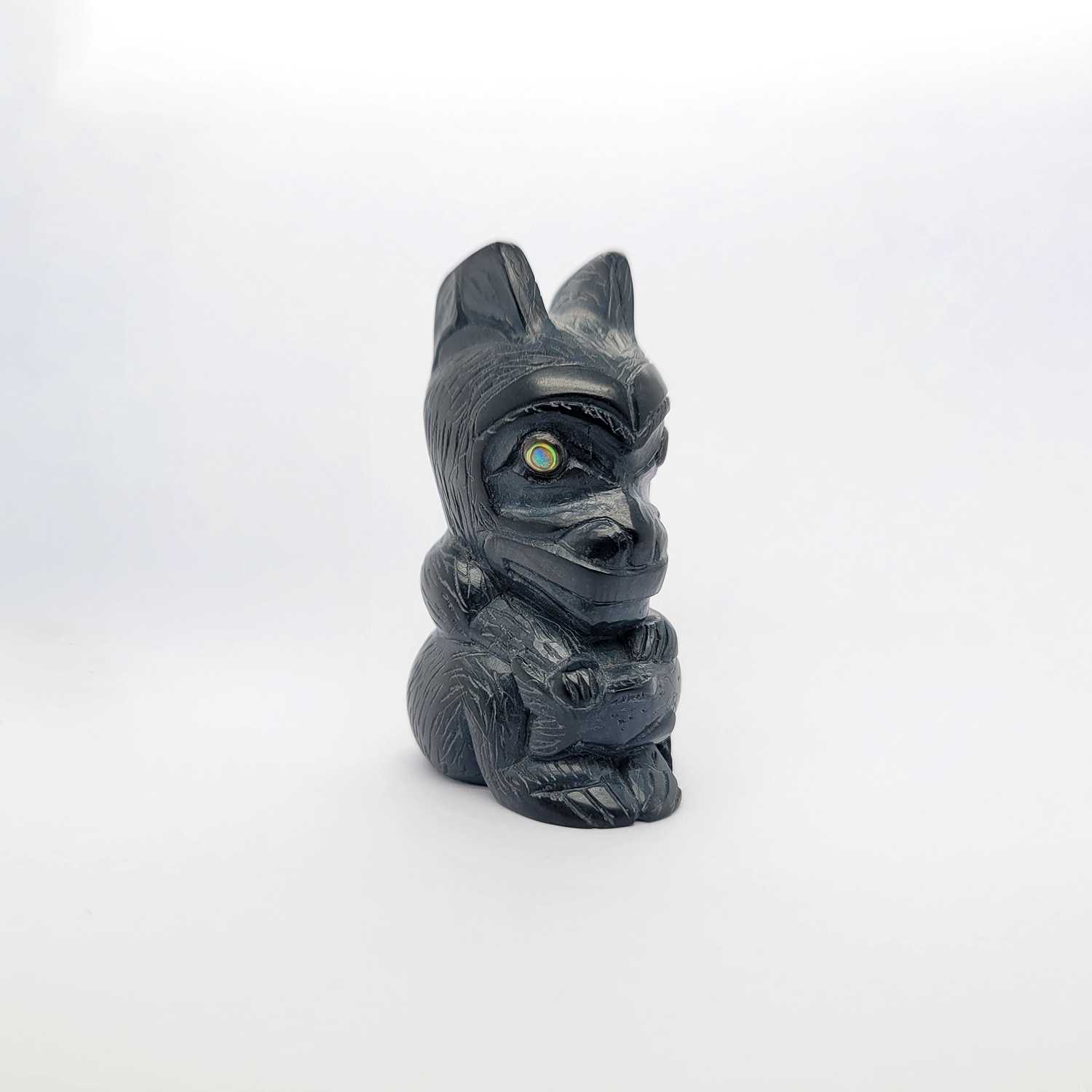 Argillite Bear Sculpture by Haida artist Jerome Parnell