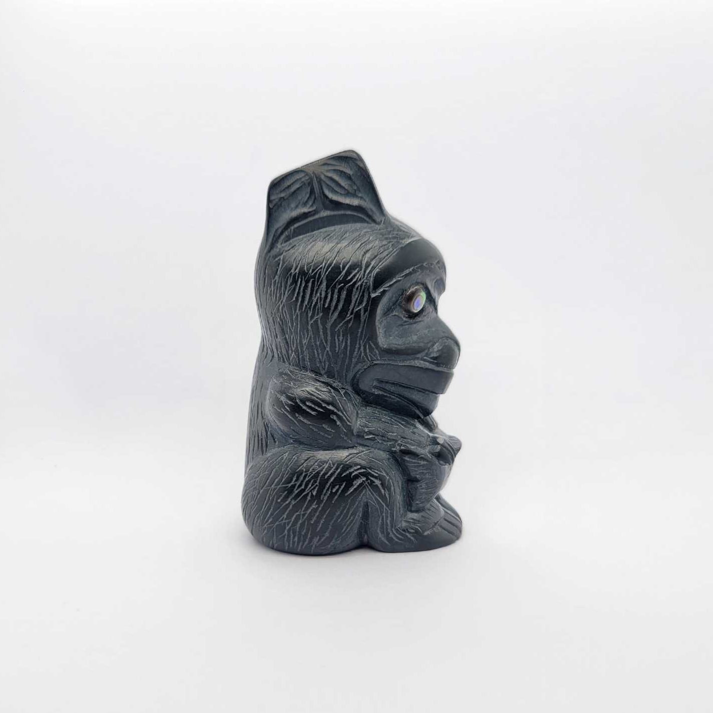 Argillite Bear Sculpture by Haida artist Jerome Parnell