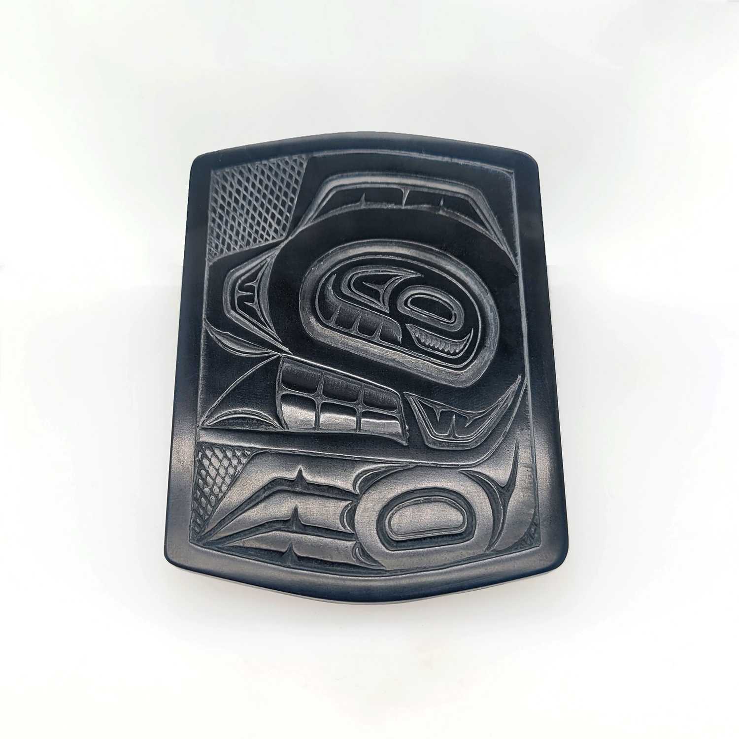 Argillite Bear Dish by Haida artist Denny Dixon