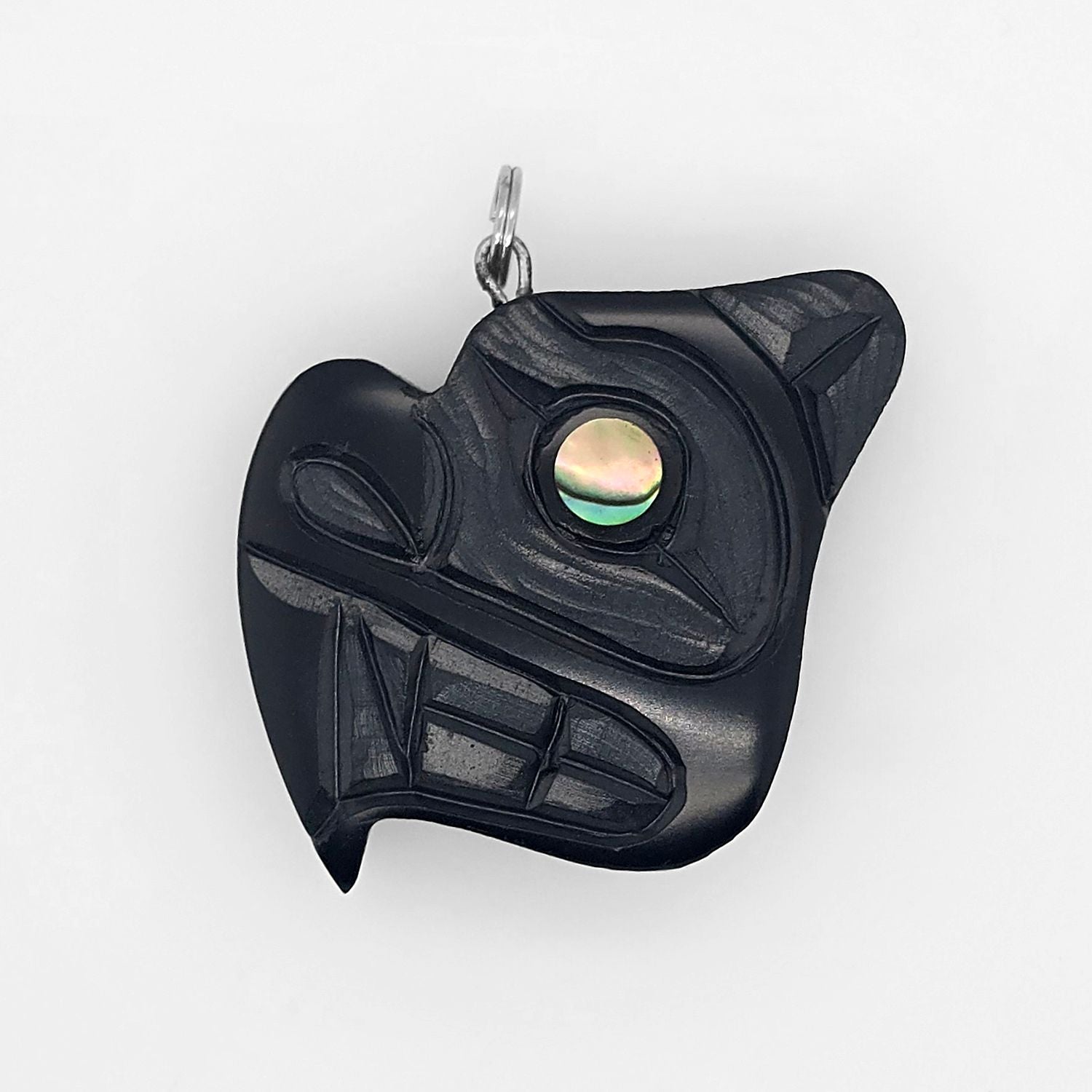 Argillite Bear Pendant by Haida Artist Amy Edgars