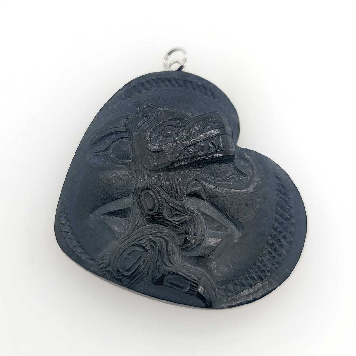 Argillite Bear Pendant by Haida artist Melanie Russ