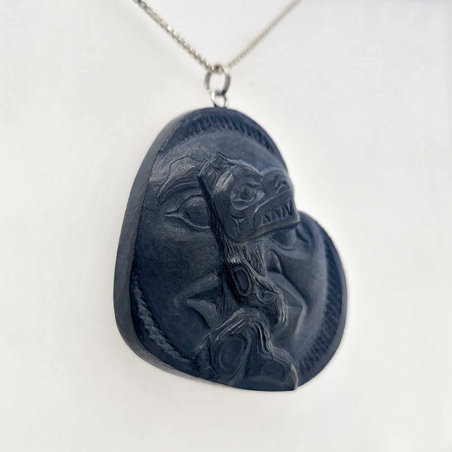 Argillite Bear Pendant by Haida artist Melanie Russ
