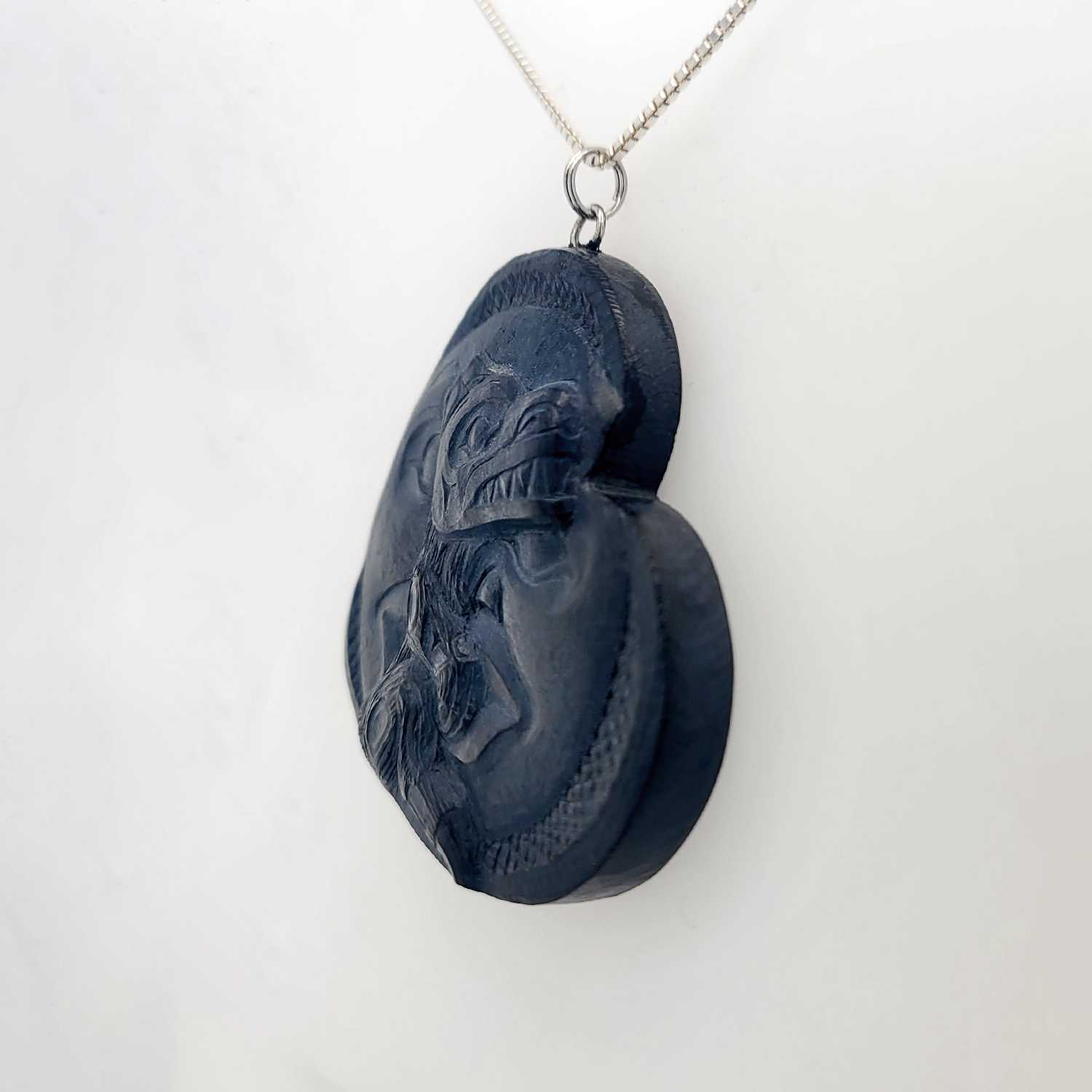 Argillite Bear Pendant by Haida artist Melanie Russ