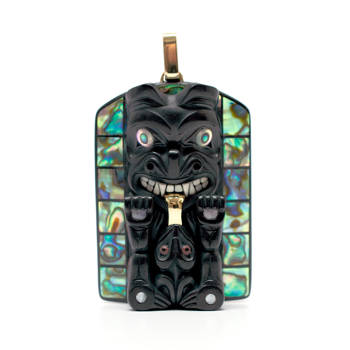 Argillite Bear Pendant by Haida artist Darrell White