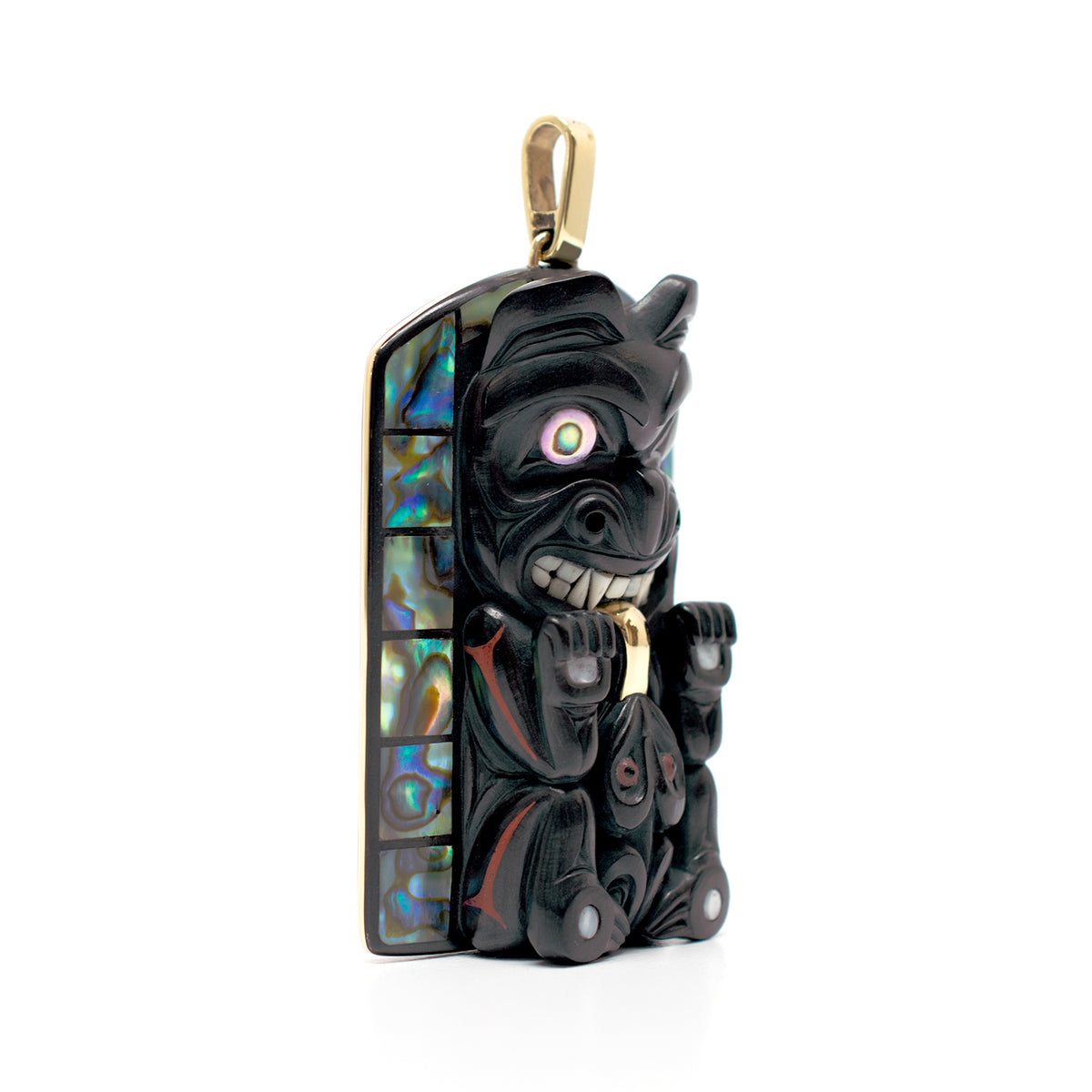 Argillite Bear Pendant by Haida artist Darrell White