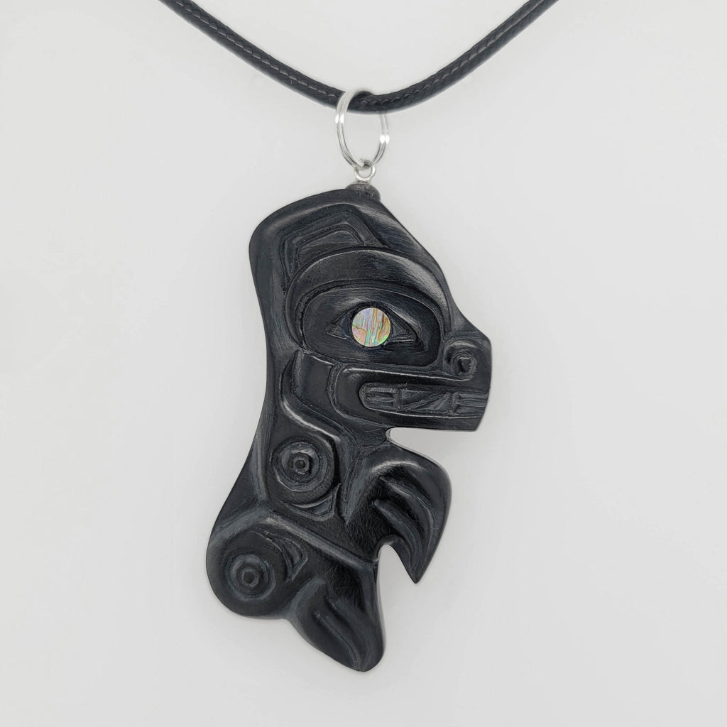 Argillite Bear Pendant by Haida artist Gryn White