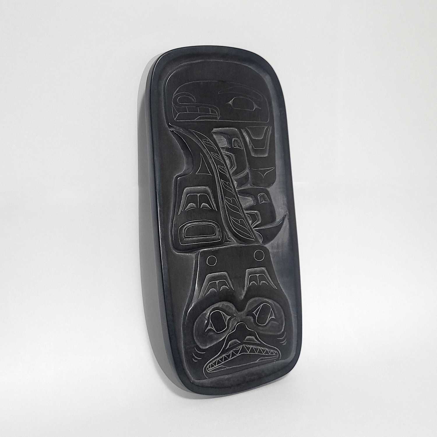 Argillite Dogfish Platter by Haida artist Reg Davidson