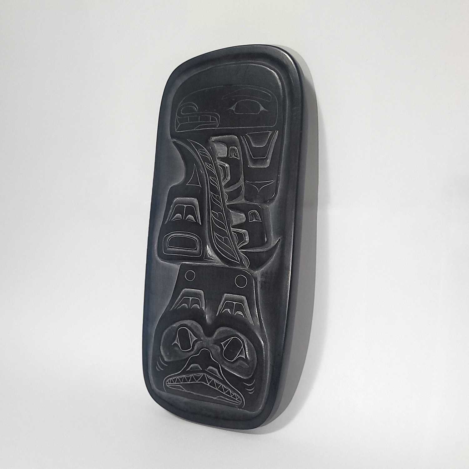 Argillite Dogfish Platter by Haida artist Reg Davidson