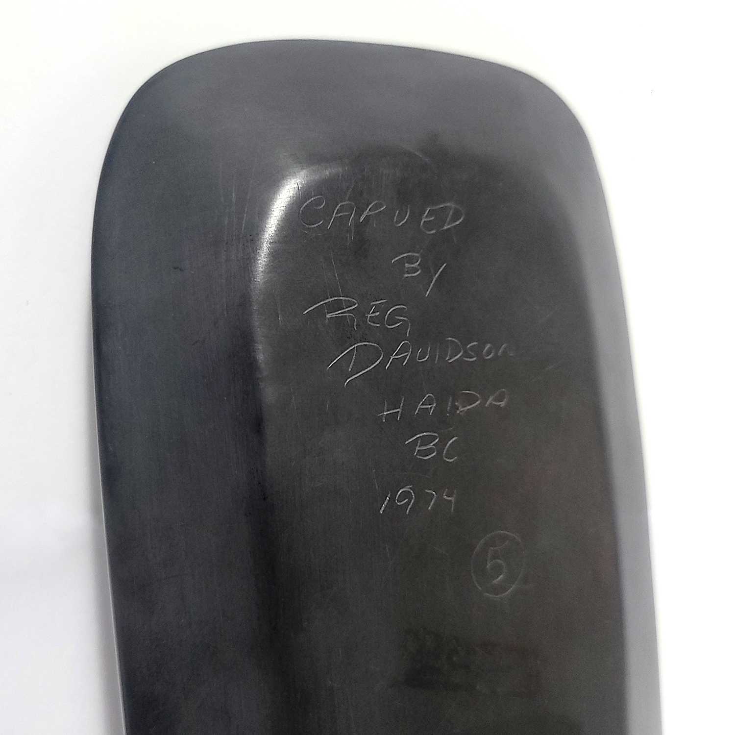 Argillite Dogfish Platter by Haida artist Reg Davidson