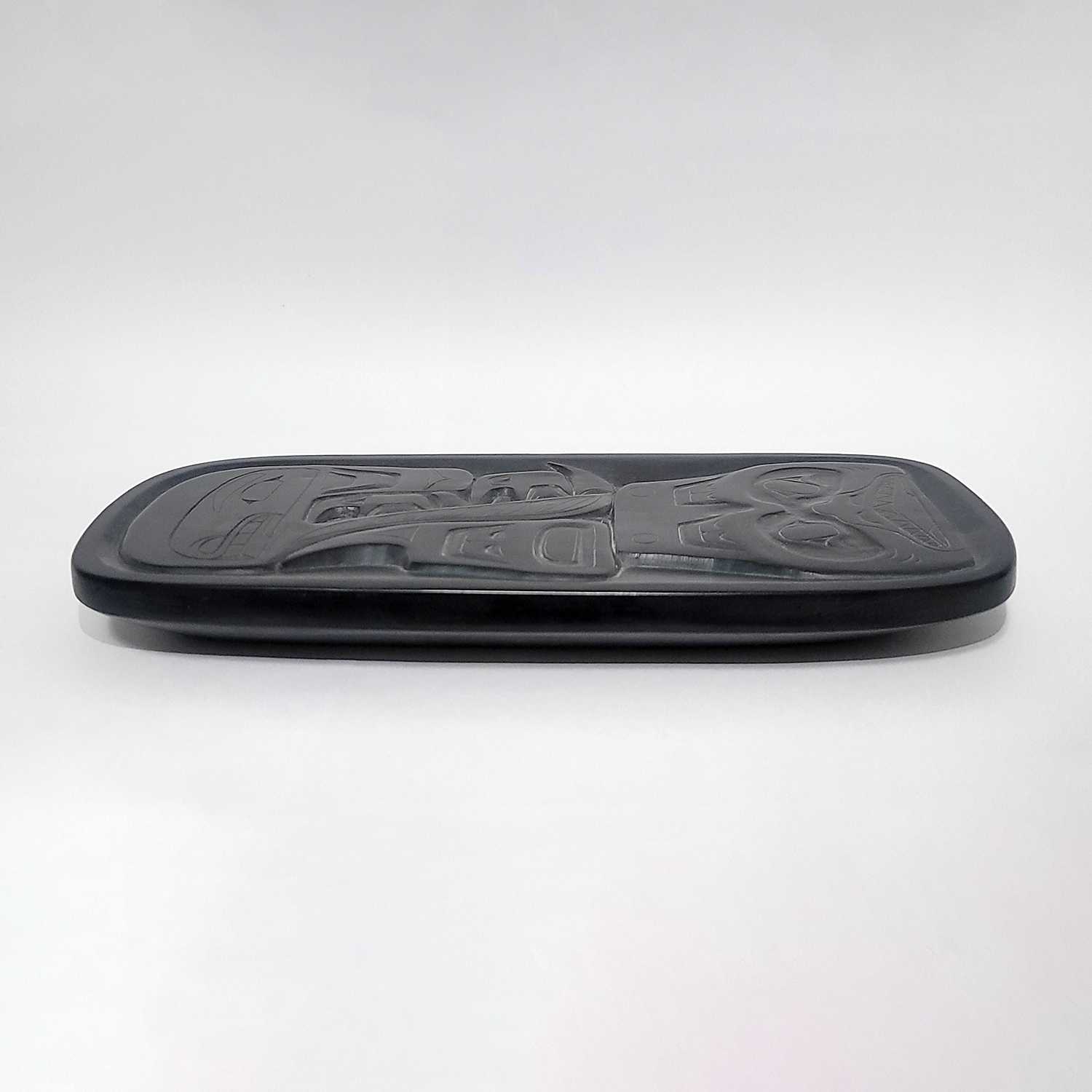 Argillite Dogfish Platter by Haida artist Reg Davidson