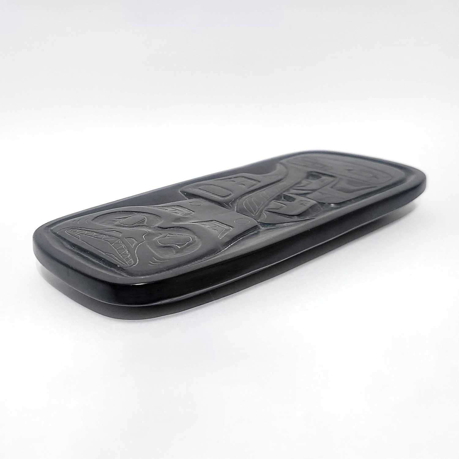 Argillite Dogfish Platter by Haida artist Reg Davidson