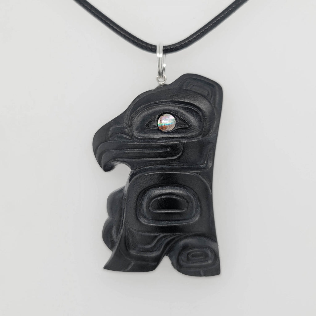 Argillite Eagle Pendant by Haida artist Gryn White