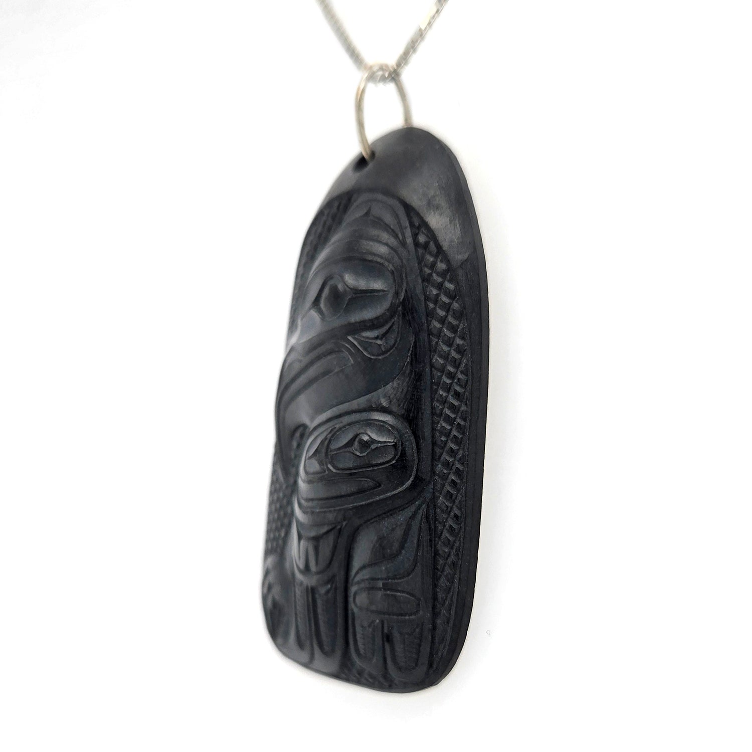 Argillite Eagle Pendant by Haida artist Ed Russ