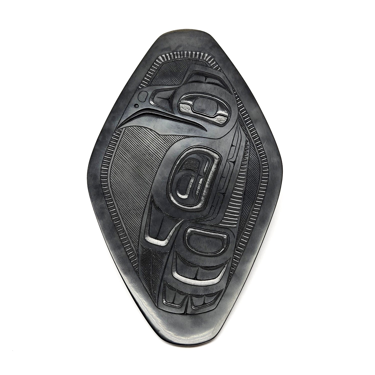 Argillite Eagle Platter by Haida artist Pat Dixon
