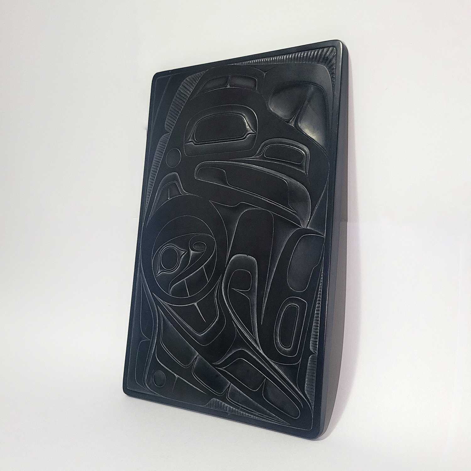 Argillite Eagle Platter by Haida artist Sharon Hitchcock