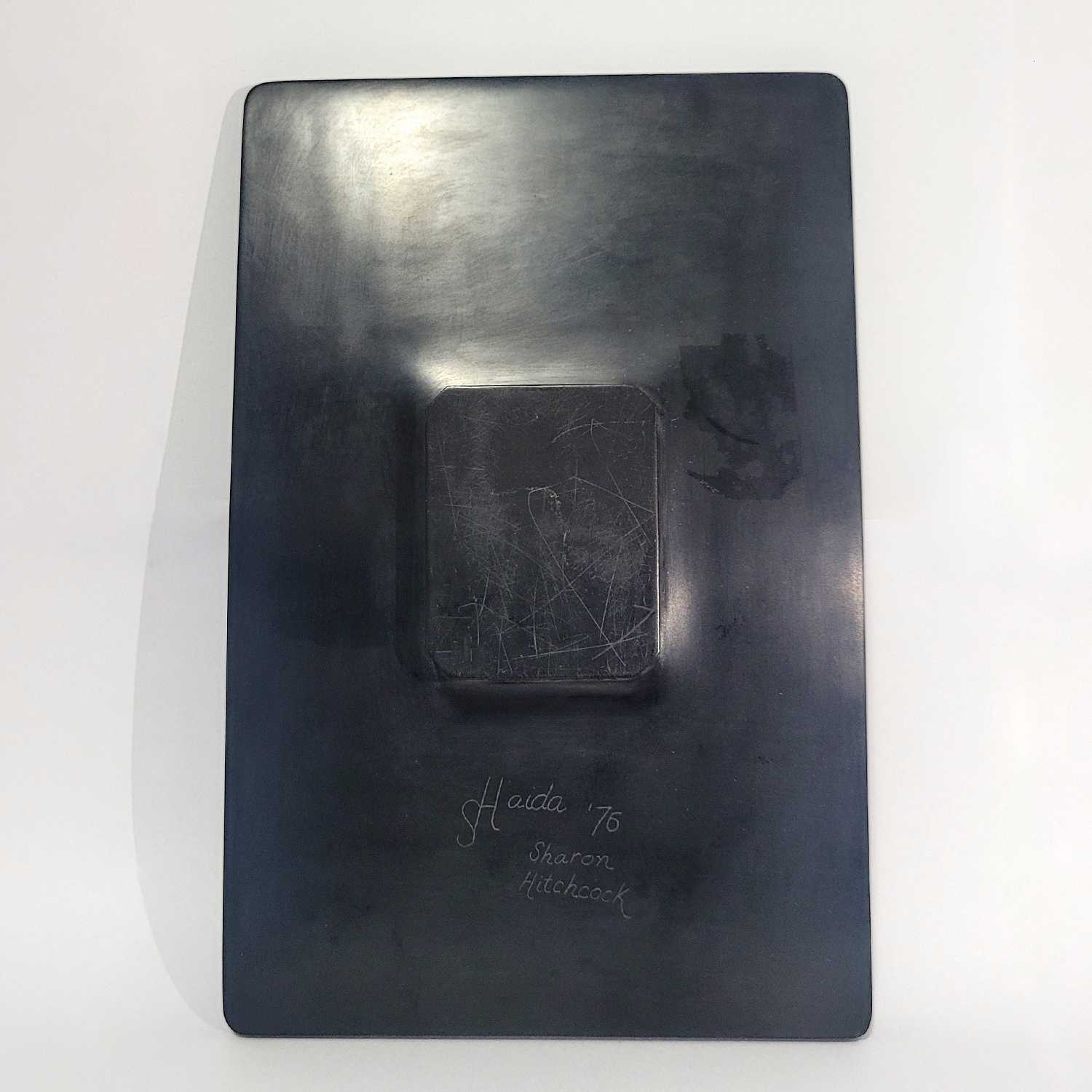 Argillite Eagle Platter by Haida artist Sharon Hitchcock