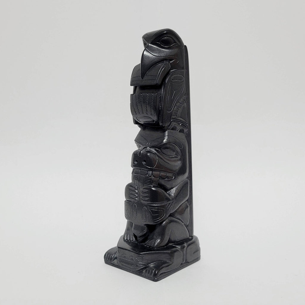 Argillite Totem Pole by Haida artist Tom Hans