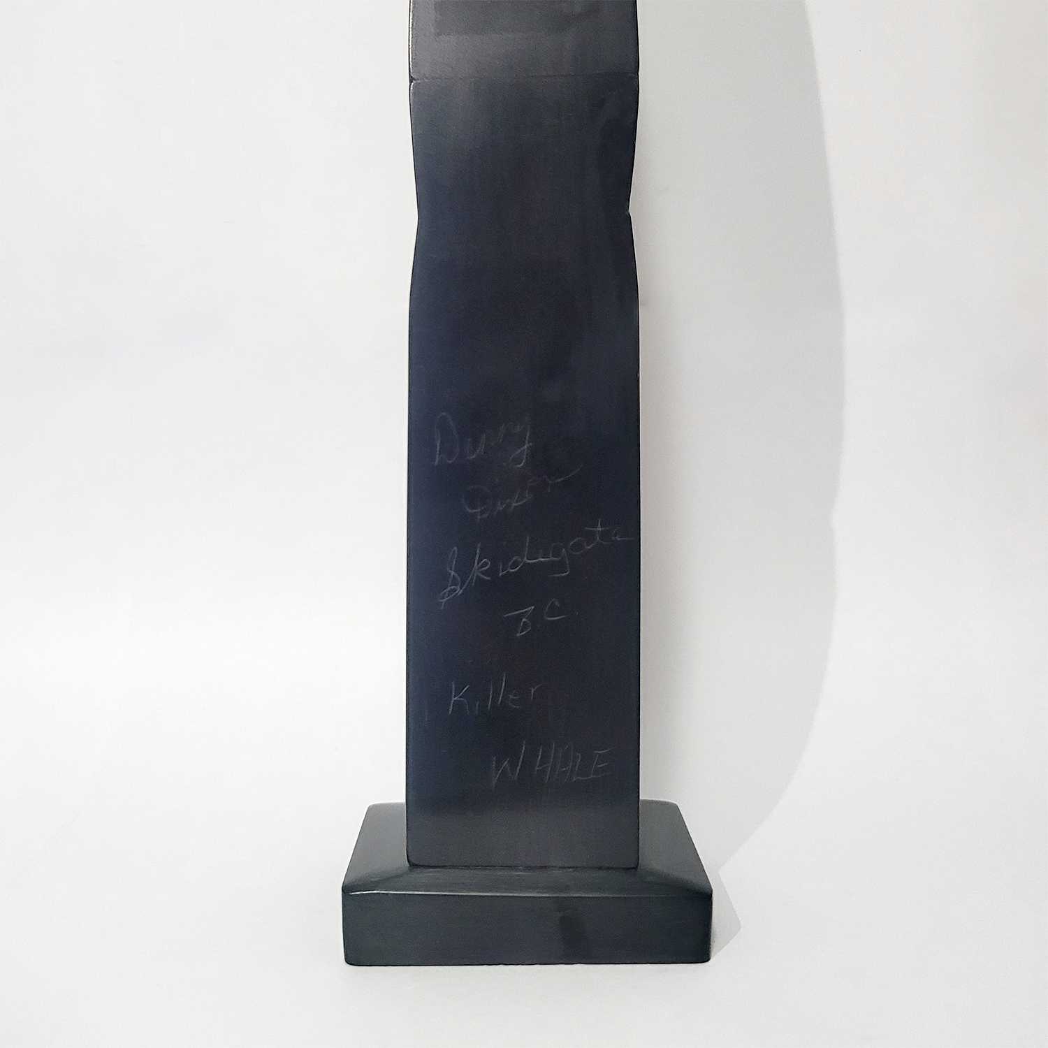 Argillite Eagle and Orca Totem Pole by Haida artist Denny Dixon