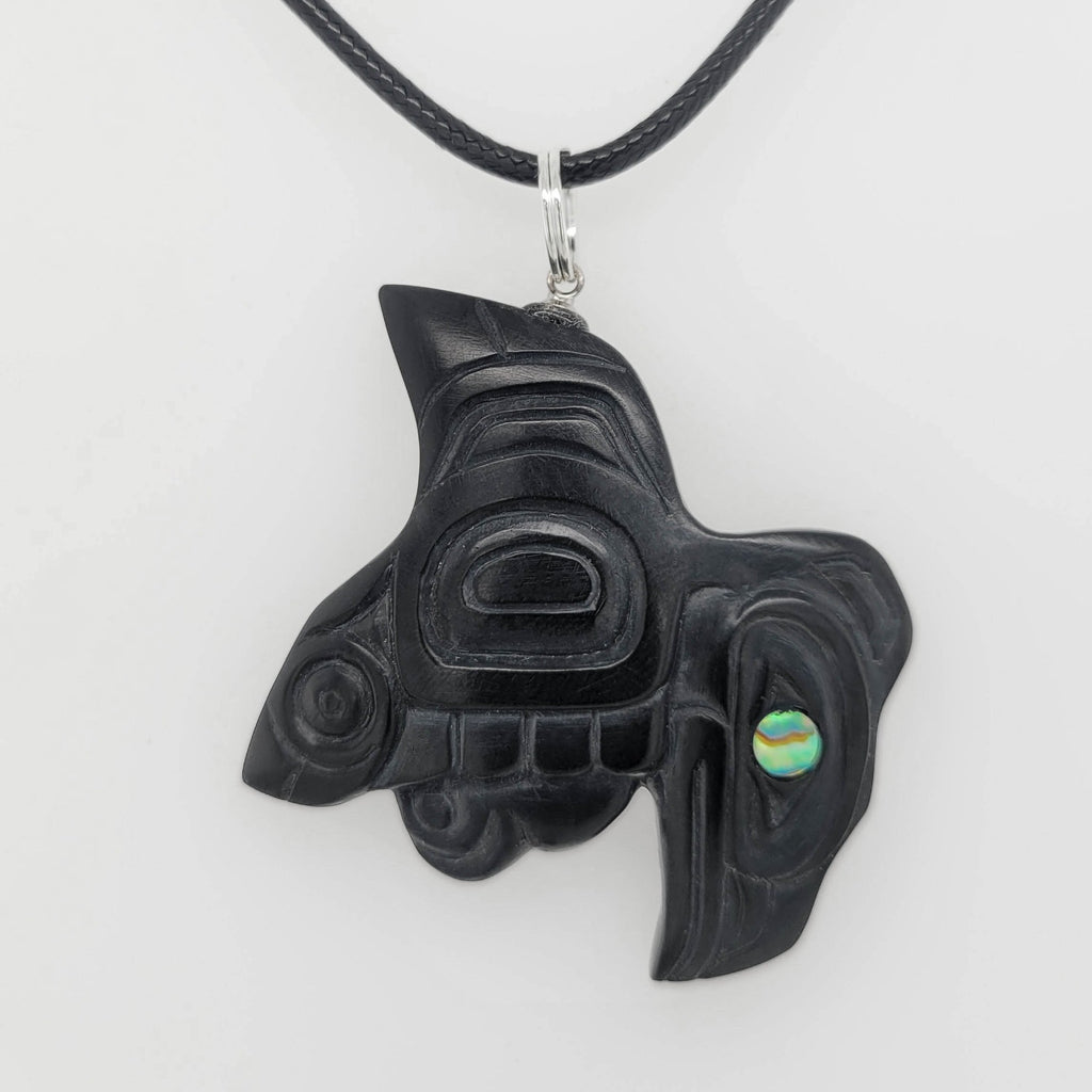 Argillite Flying Eagle Pendant by Haida artist Gryn White