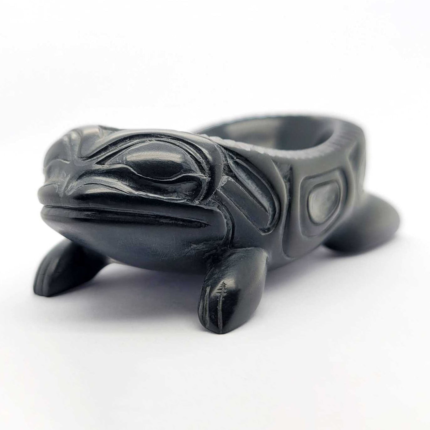 Argillite Frog Bowl by Haida artist Jerome Parnell