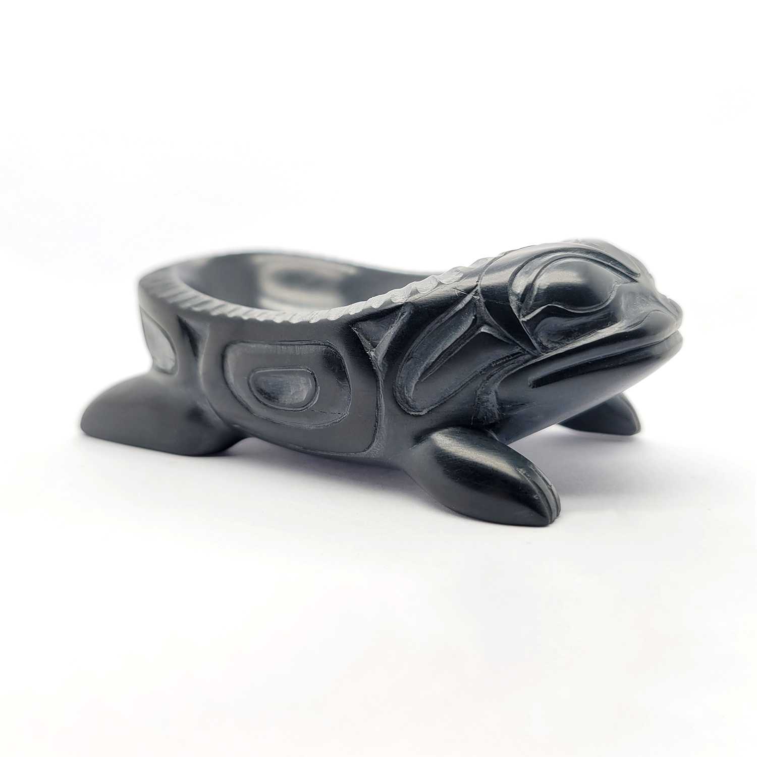 Argillite Frog Bowl by Haida artist Jerome Parnell