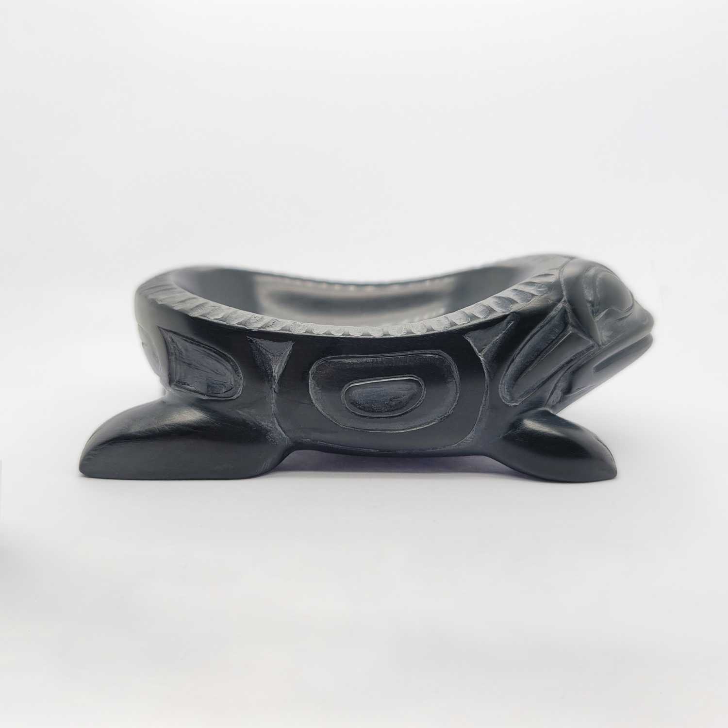 Argillite Frog Bowl by Haida artist Jerome Parnell