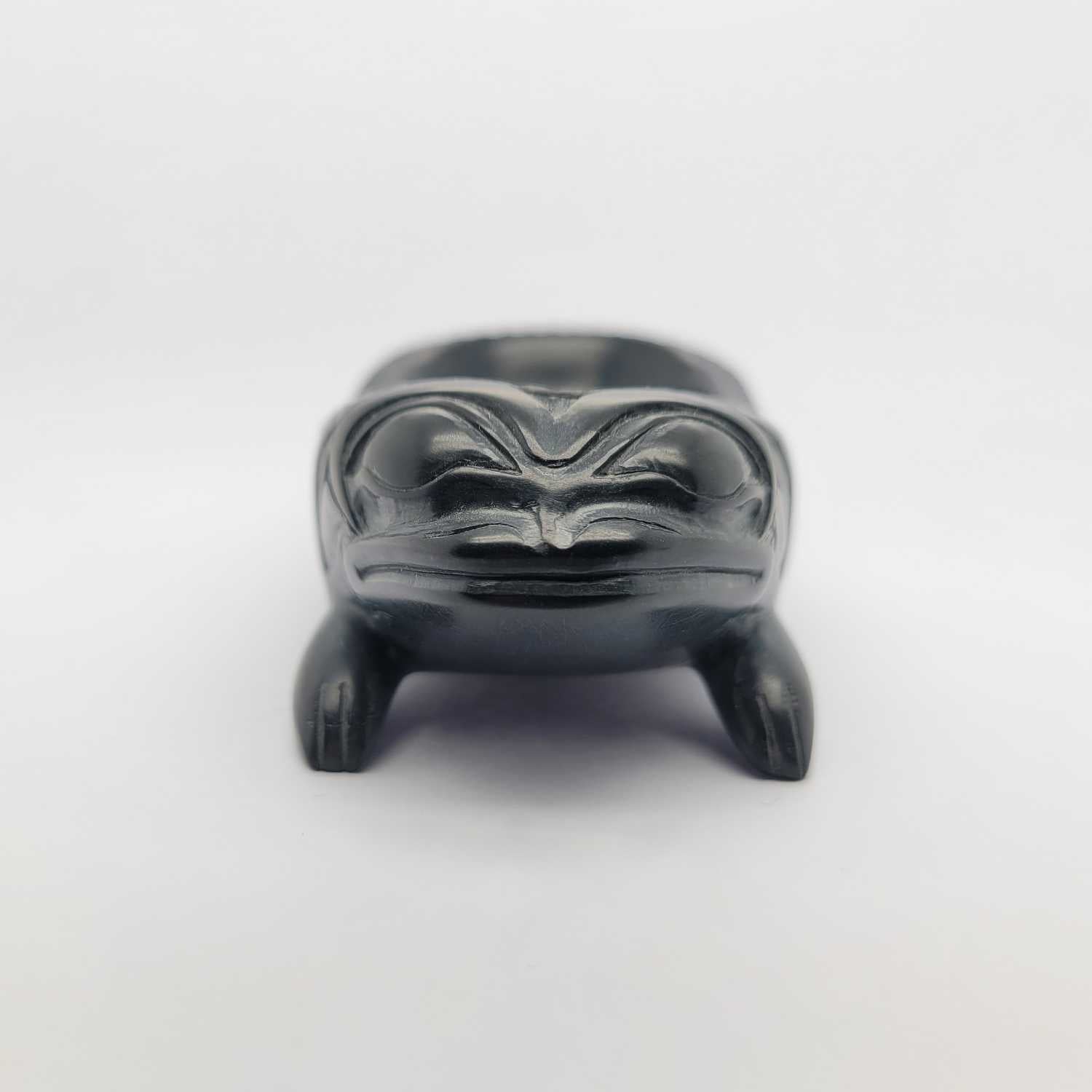Argillite Frog Bowl by Haida artist Jerome Parnell