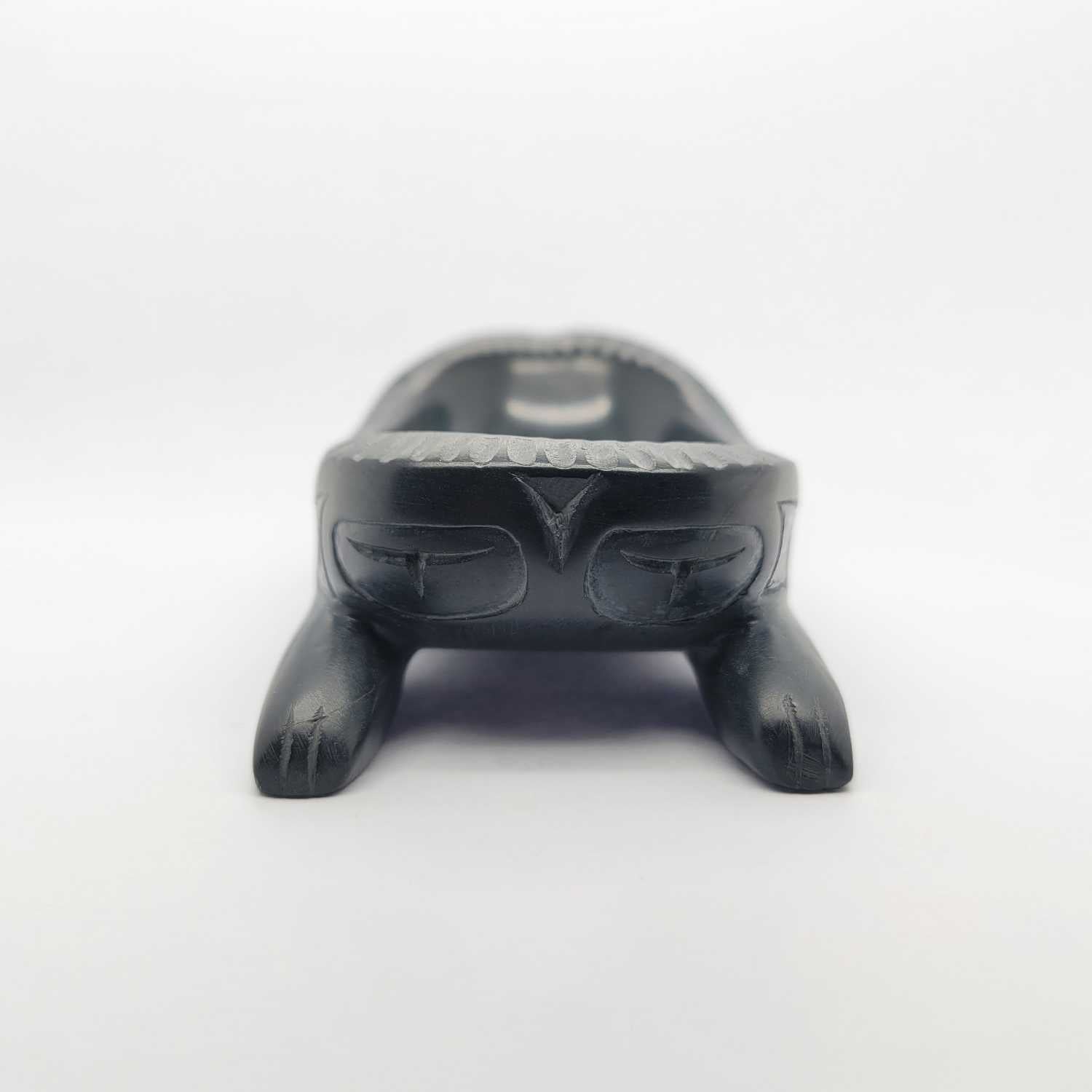 Argillite Frog Bowl by Haida artist Jerome Parnell