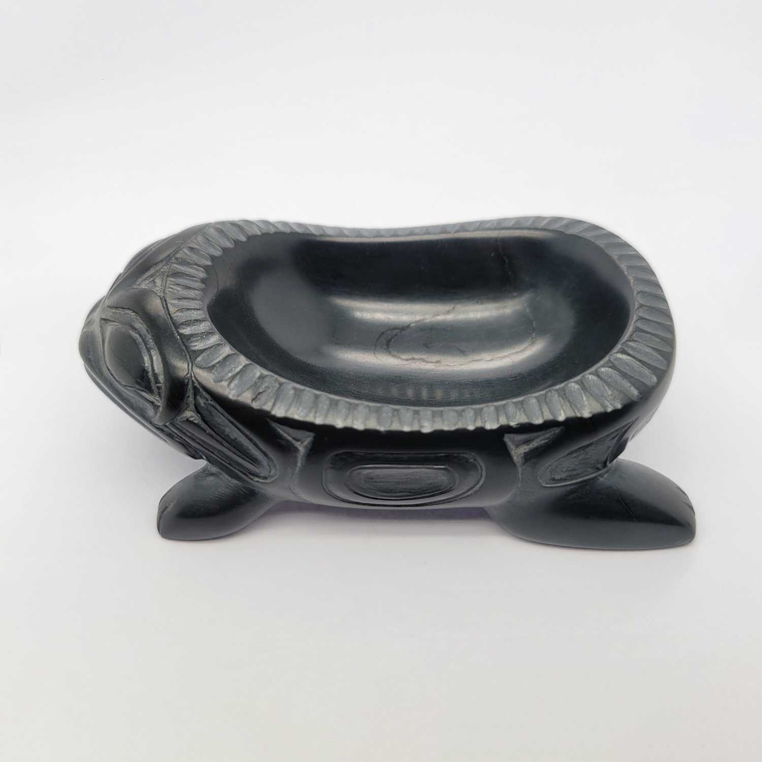 Argillite Frog Bowl by Haida artist Jerome Parnell