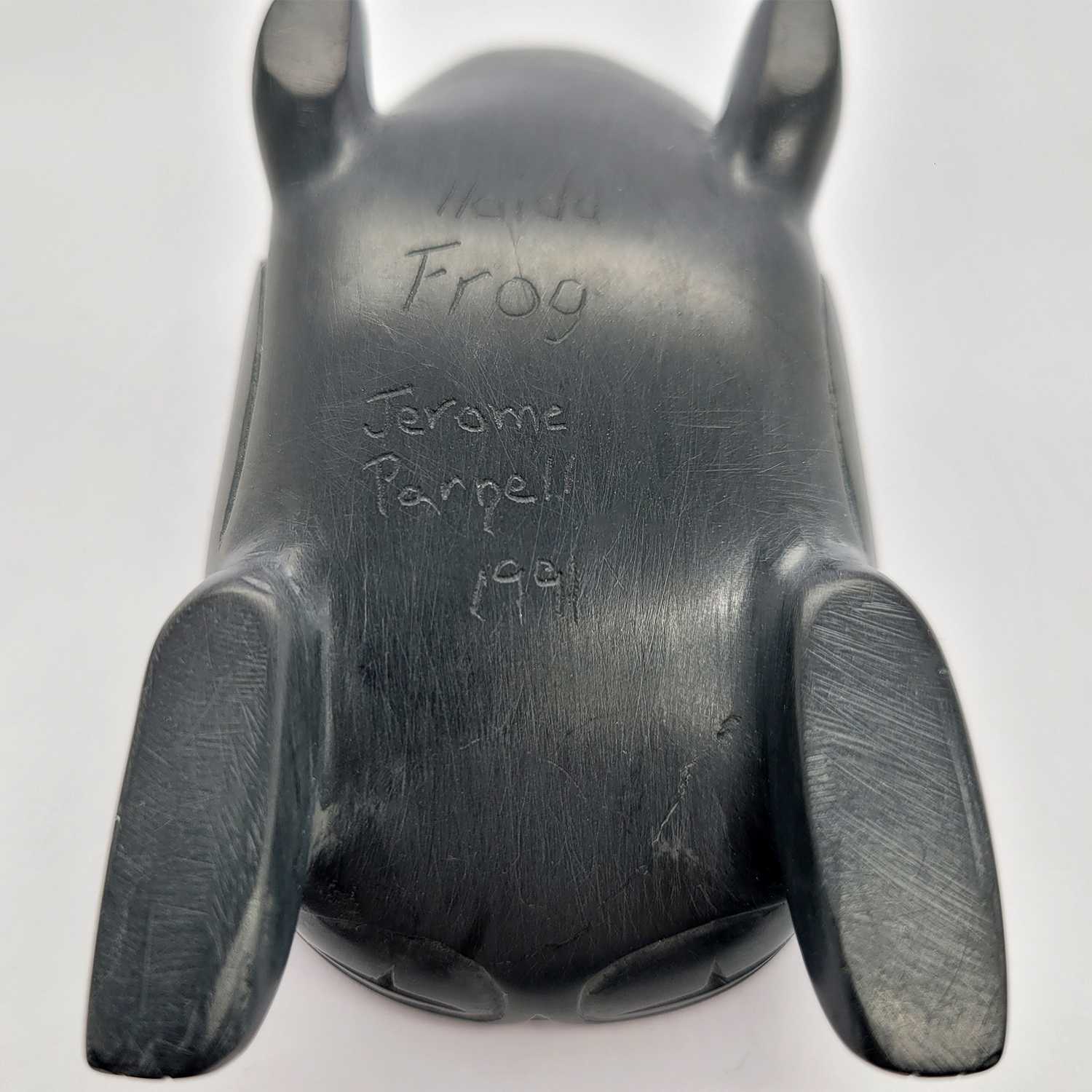 Argillite Frog Bowl by Haida artist Jerome Parnell