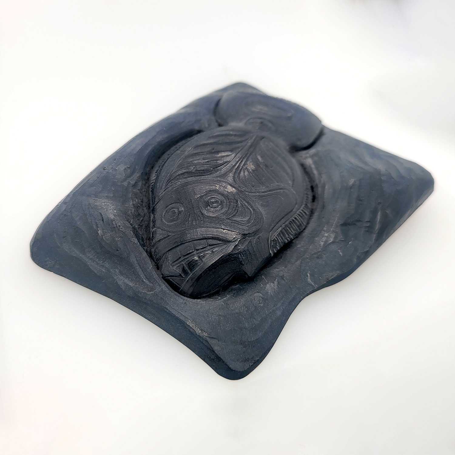 Argillite Halibut by Haida artist Melanie Russ