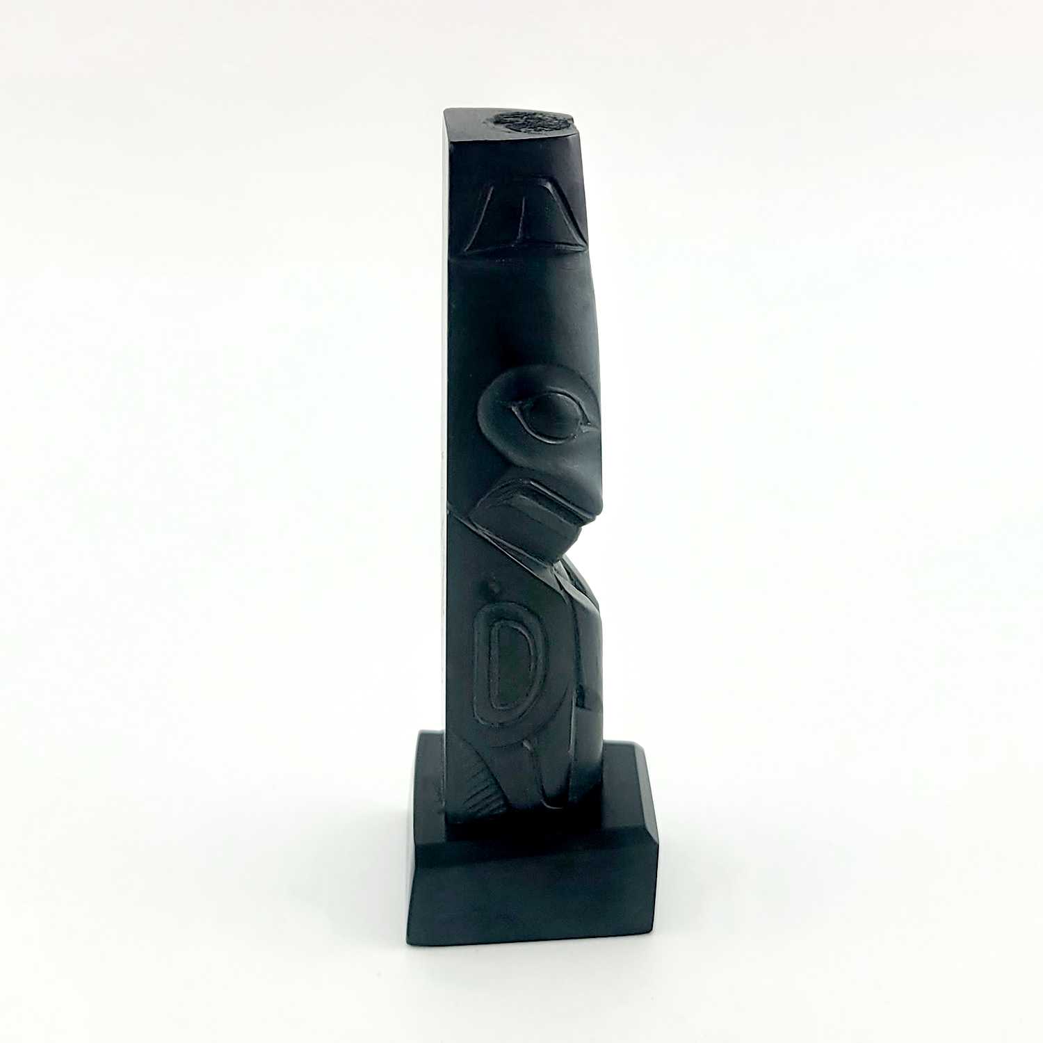 Argillite Killer Whale Totem Pole by Haida artist Pat McGuire