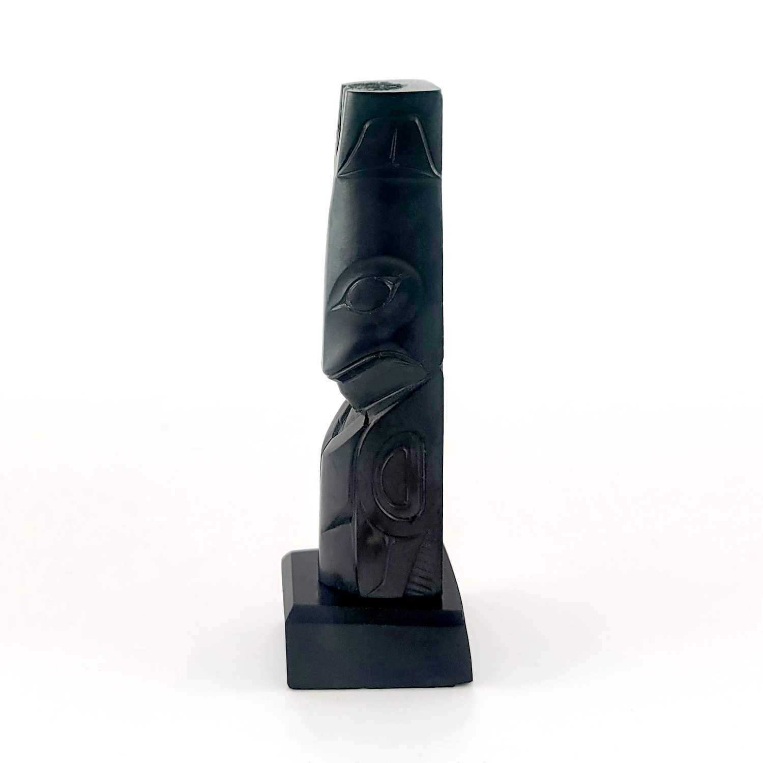 Argillite Killer Whale Totem Pole by Haida artist Pat McGuire