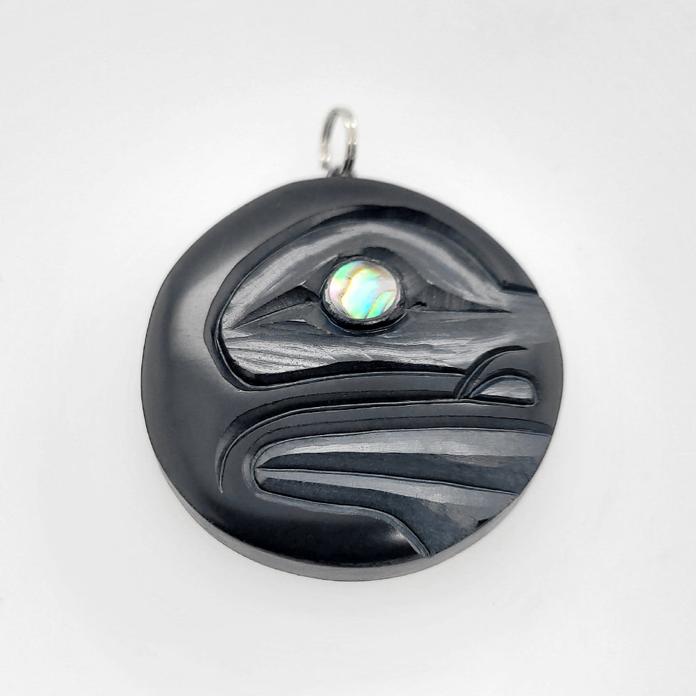 Argillite Moon Pendant by Haida artist Amy Edgars