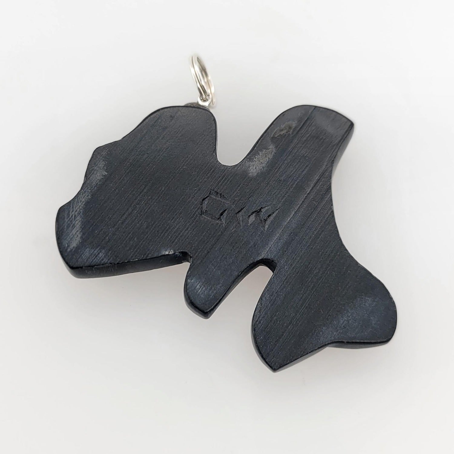 Argillite Killer Whale Pendant by Haida artist Gryn White