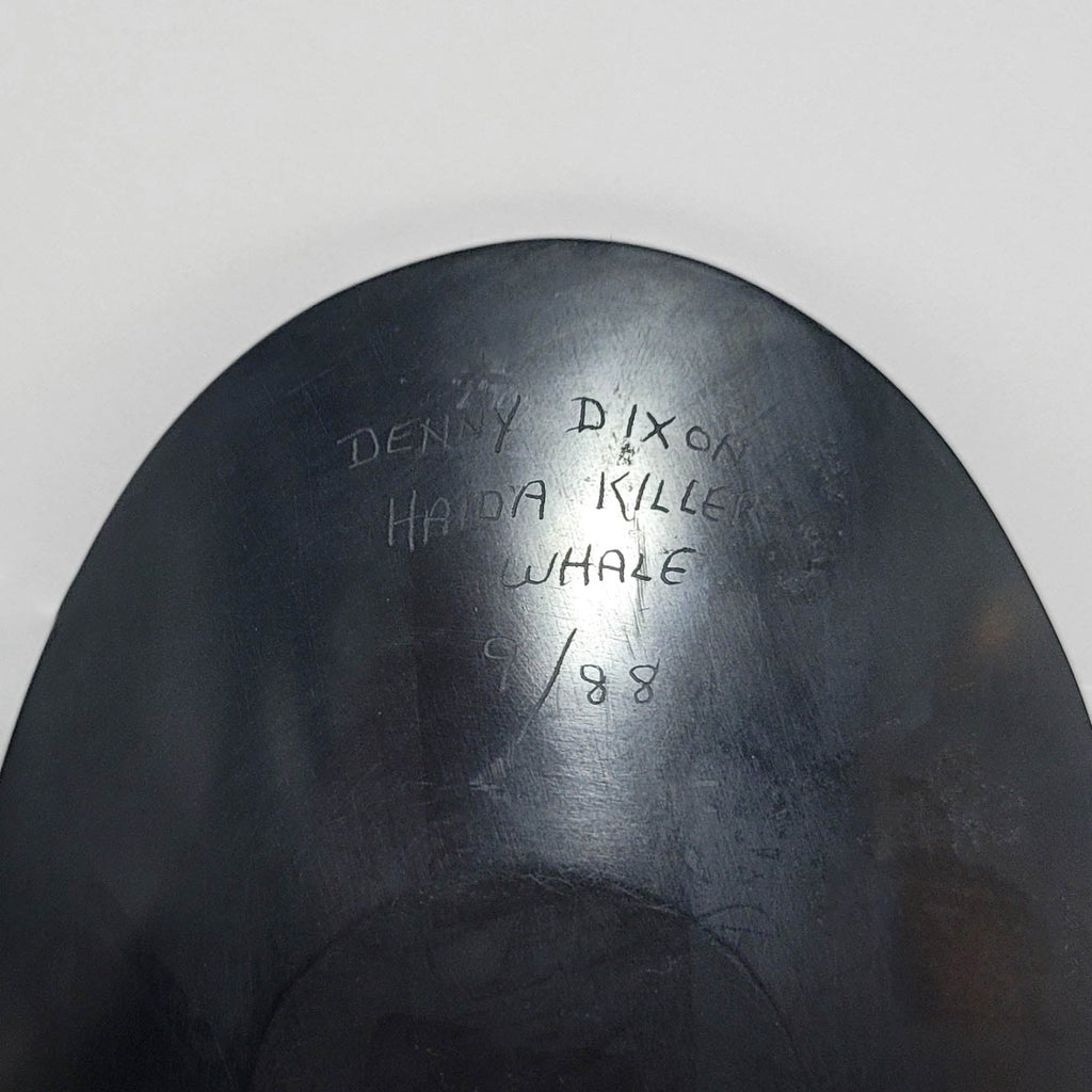 Argillite Killer Whale Platter by Haida artist Denny Dixon
