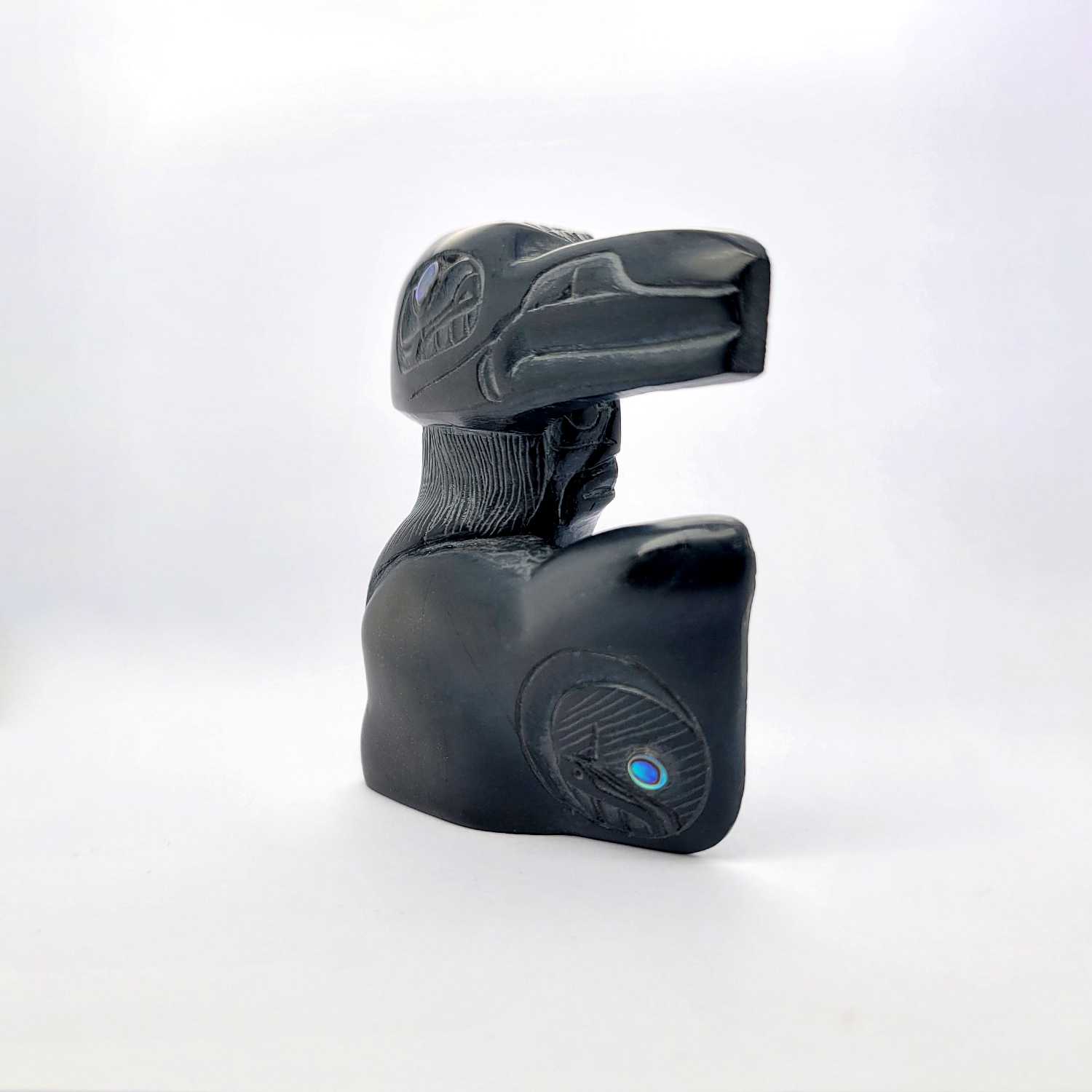 Argillite Raven Dancer by Haida artist Jerome Parnell