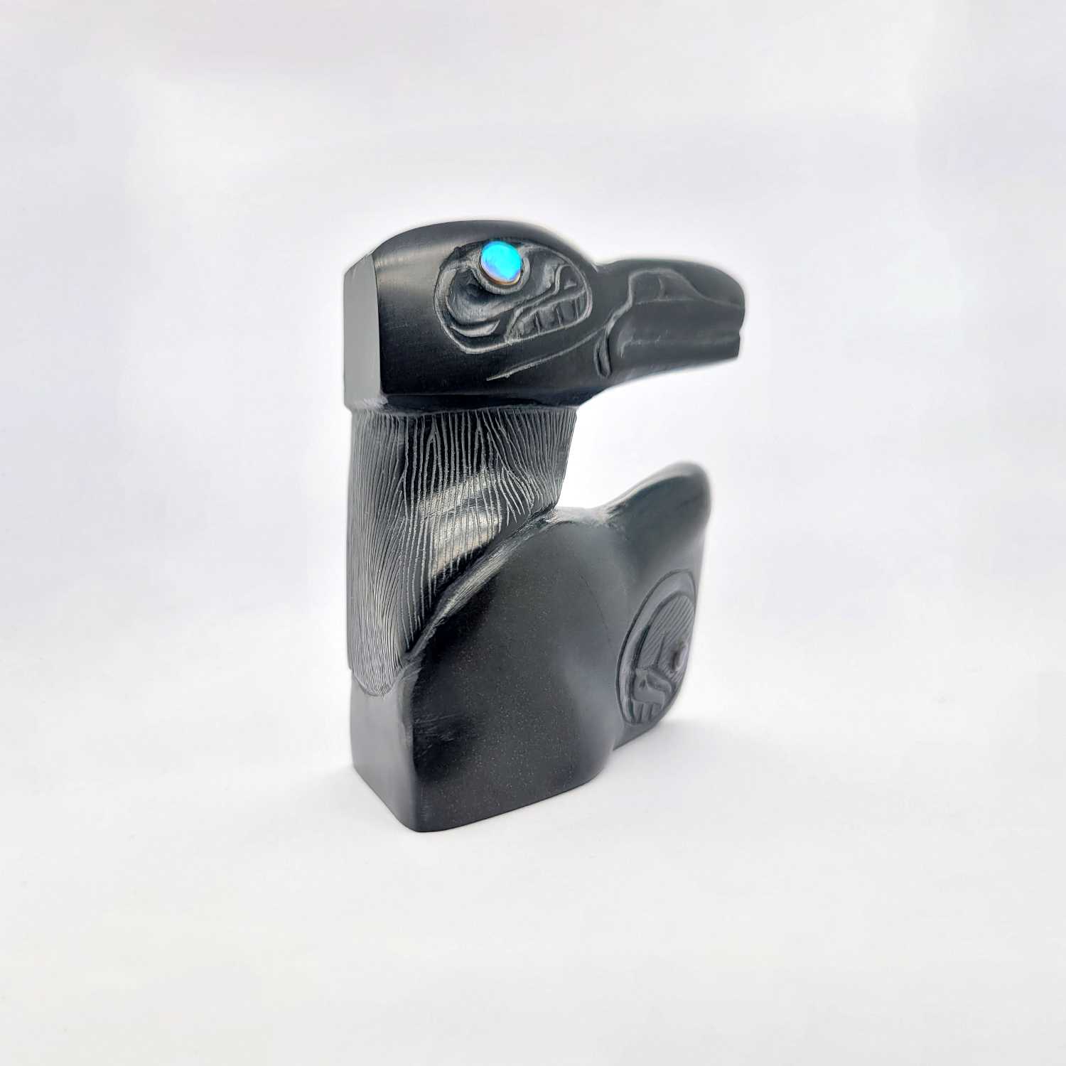 Argillite Raven Dancer by Haida artist Jerome Parnell