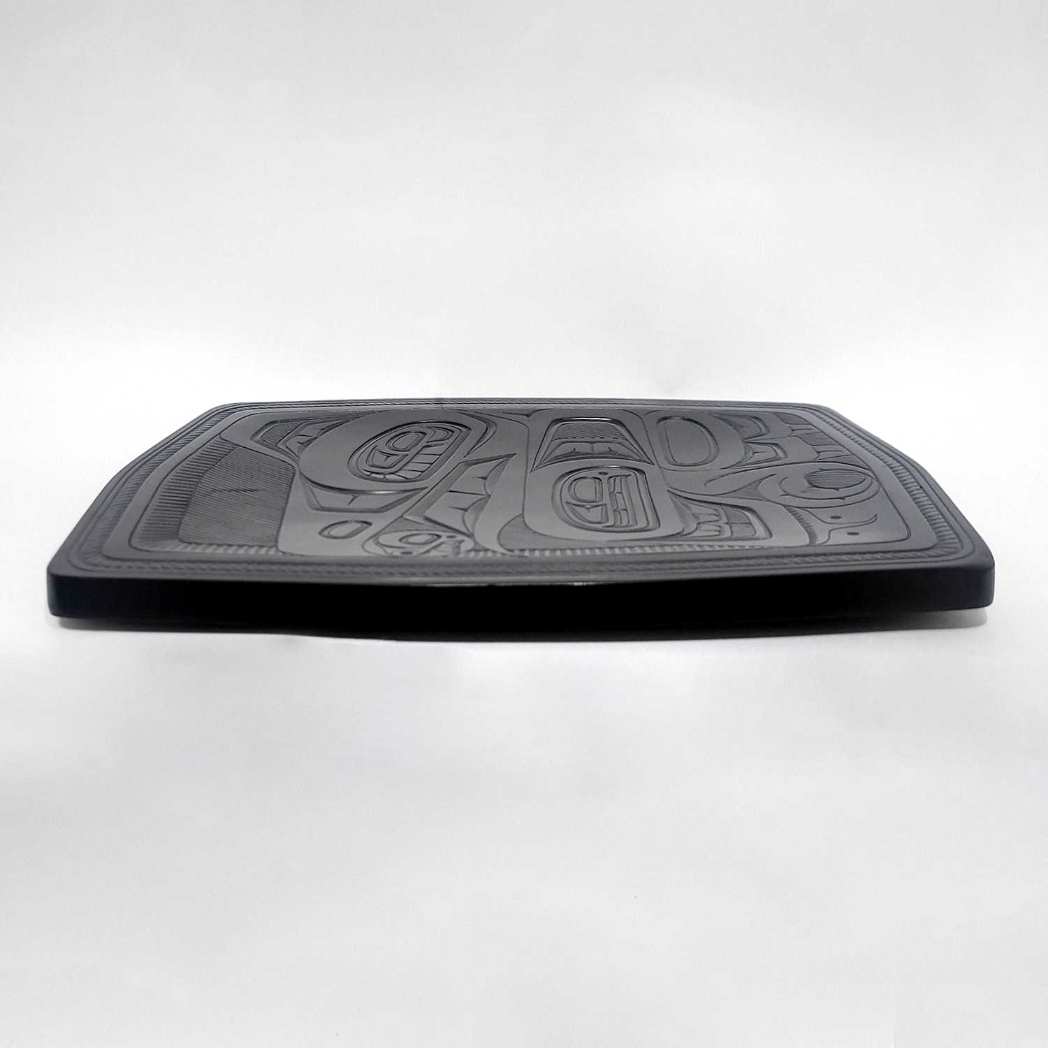 Argillite Raven Steals the Light Platter by Haida artist Denny Dixon