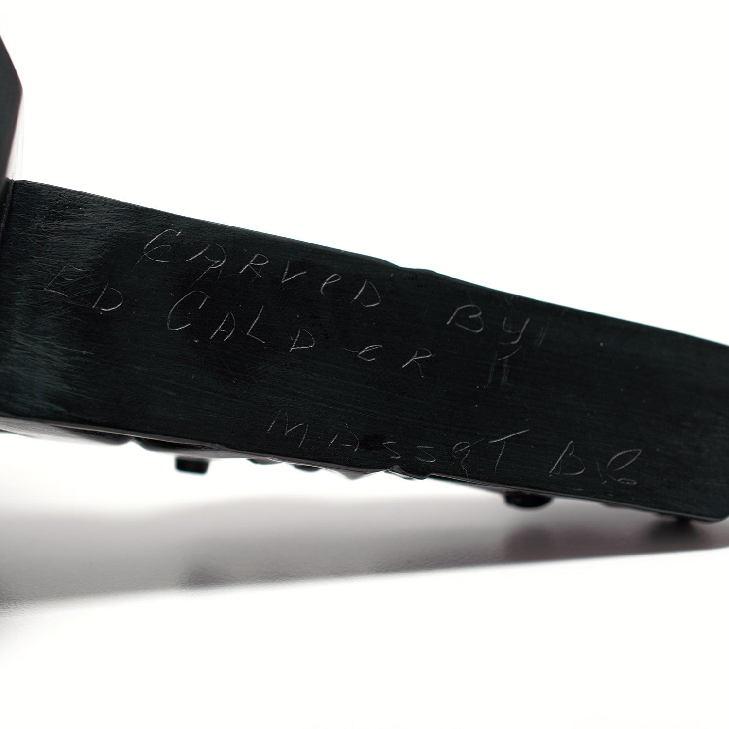 Argillite Raven and Beaver Pole by Haida artist Ed Calder