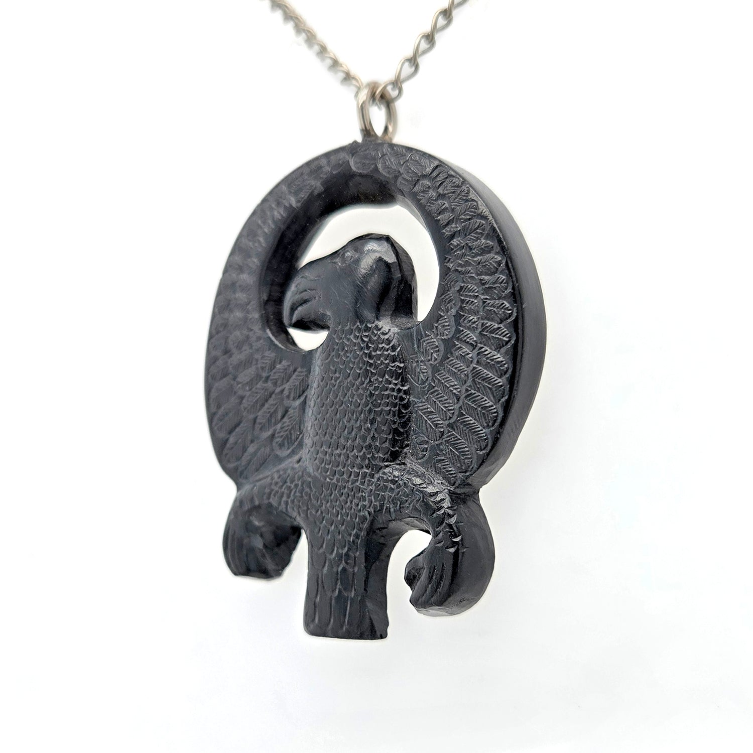 Argillite Eagle Pendant by Haida artist Claude Davidson