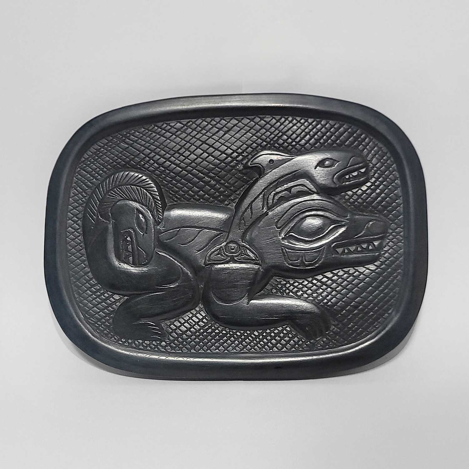 Argillite Wasgo Platter by Haida artist Tom Hans