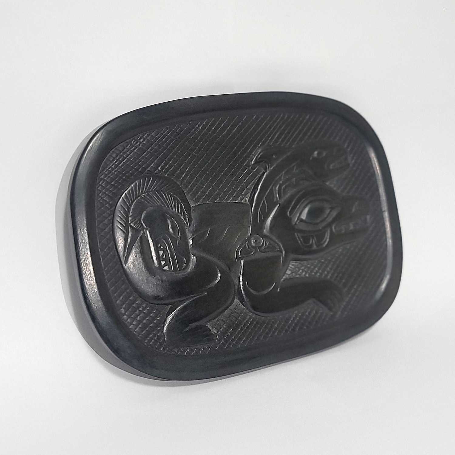 Argillite Wasgo Platter by Haida artist Tom Hans