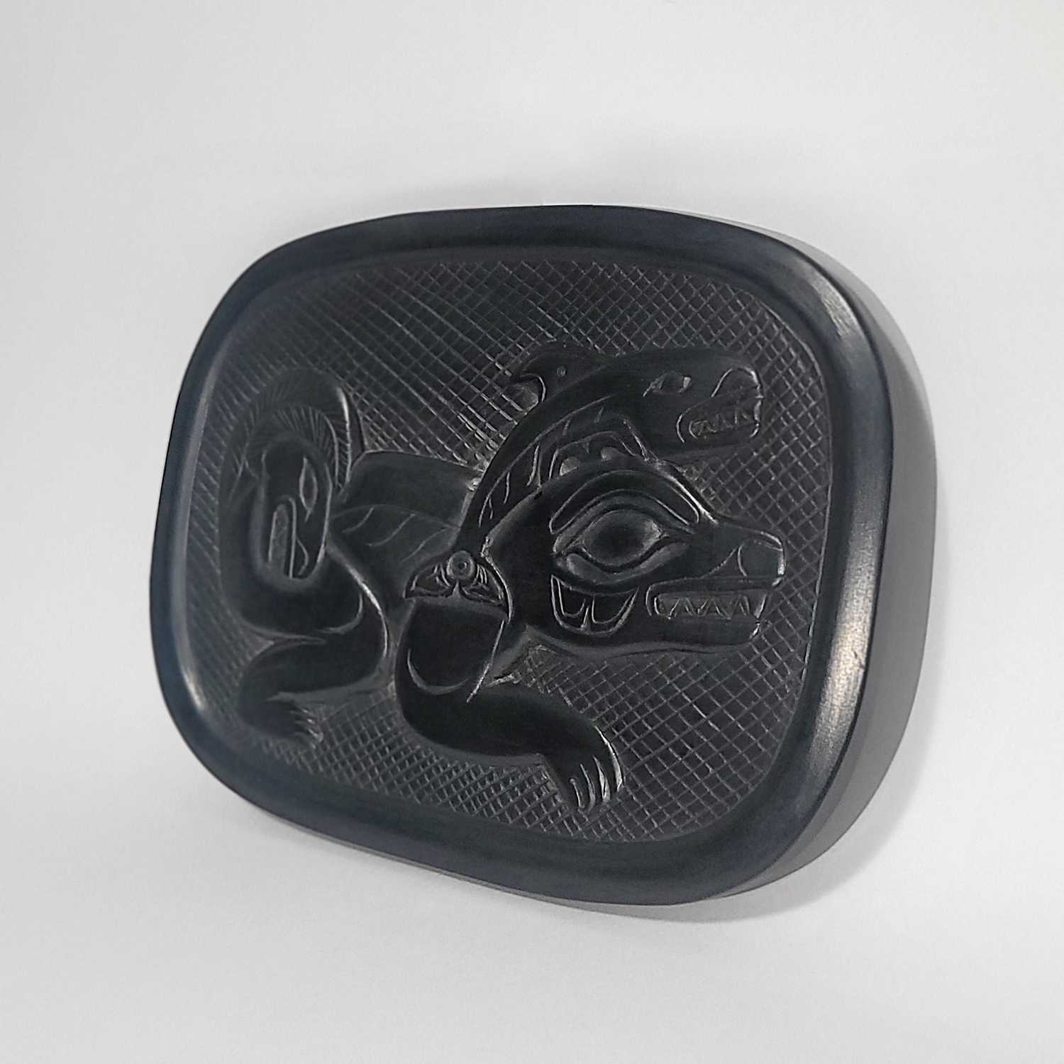 Argillite Wasgo Platter by Haida artist Tom Hans