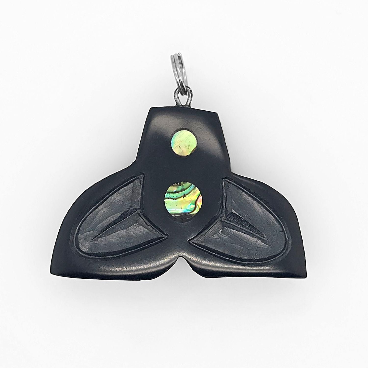 Argillite Whale Tail Pendant by Haida Artist Amy Edgars